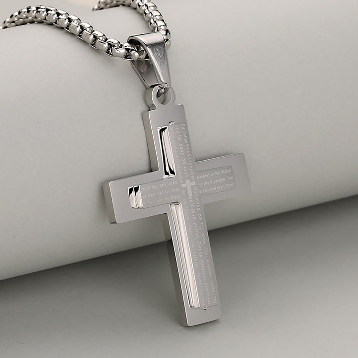 Christianartworkshop Minimalistische dreifarbige Kreuz-Halskette, die Glauben und Einfachheit verkörpert - Silber - image 4