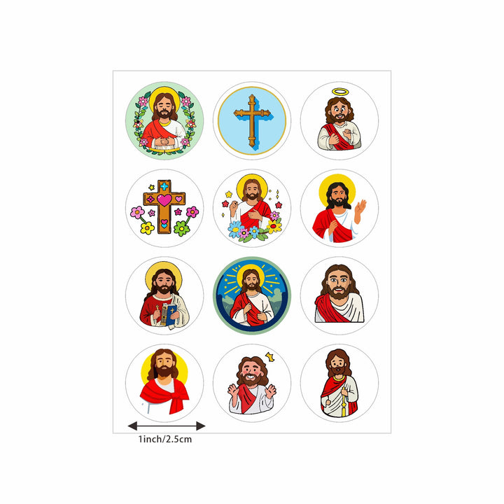 Christianartworkshop Runde Aufkleber „Jesus liebt dich“: 12 treue Stile, um Gottes Liebe zu teilen - image 7