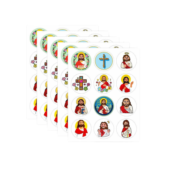 Christianartworkshop Runde Aufkleber „Jesus liebt dich“: 12 treue Stile, um Gottes Liebe zu teilen - image 6