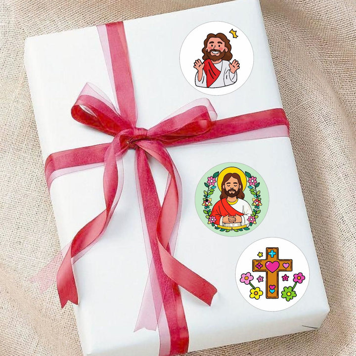Christianartworkshop Runde Aufkleber „Jesus liebt dich“: 12 treue Stile, um Gottes Liebe zu teilen - image 1