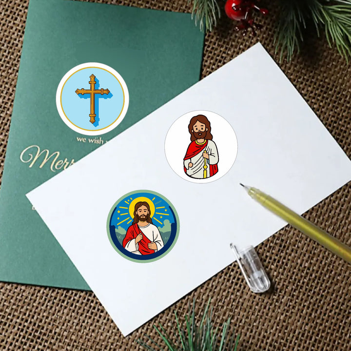 Christianartworkshop Runde Aufkleber „Jesus liebt dich“: 12 treue Stile, um Gottes Liebe zu teilen - image 2