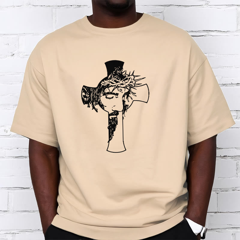 Christianartworkshop Modernes Dornenkronen- und Kreuzdesign Unisex-T-Shirt - image 12