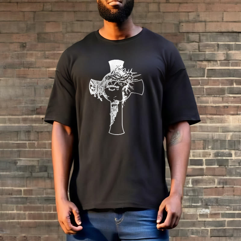 Christianartworkshop Unisex-T-Shirt mit modernem Dornenkronen- und Kreuz-Design - image 9