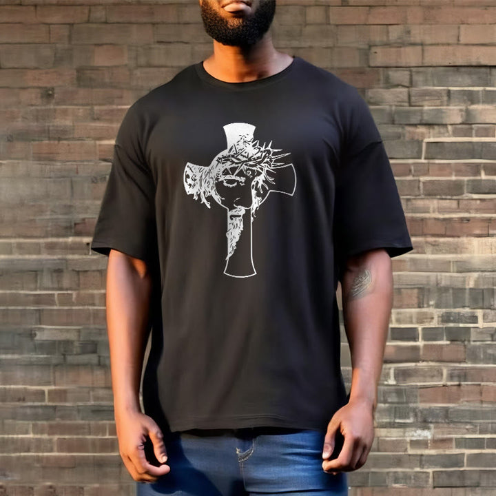 Christianartworkshop Modernes Dornenkronen- und Kreuzdesign Unisex-T-Shirt - image 8