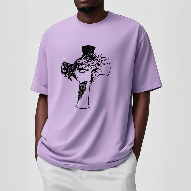 Christianartworkshop Modernes Dornenkronen- und Kreuzdesign Unisex-T-Shirt - image 18