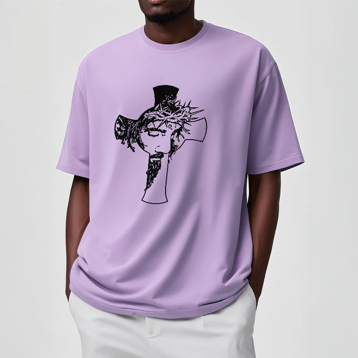 Christianartworkshop Modernes Dornenkronen- und Kreuzdesign Unisex-T-Shirt - image 18