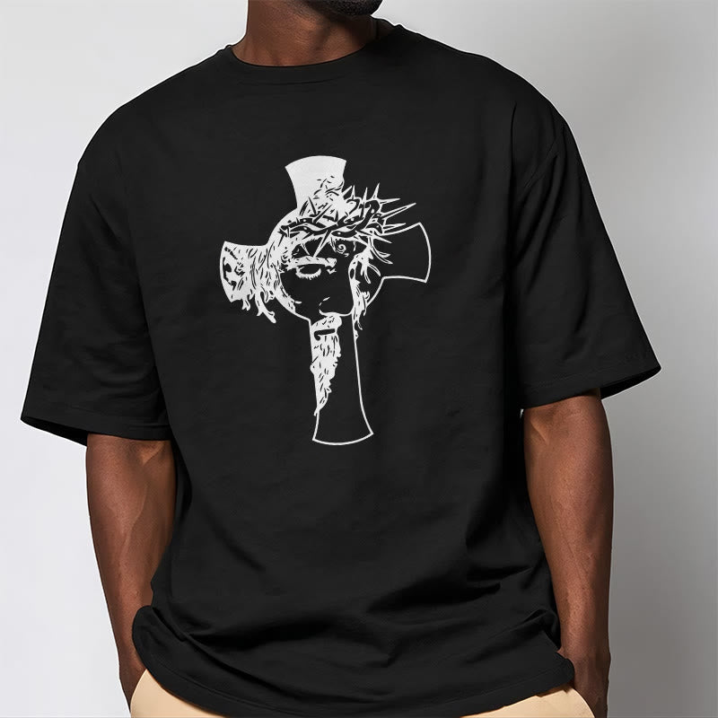 Christianartworkshop Unisex-T-Shirt mit modernem Dornenkronen- und Kreuz-Design - image 7