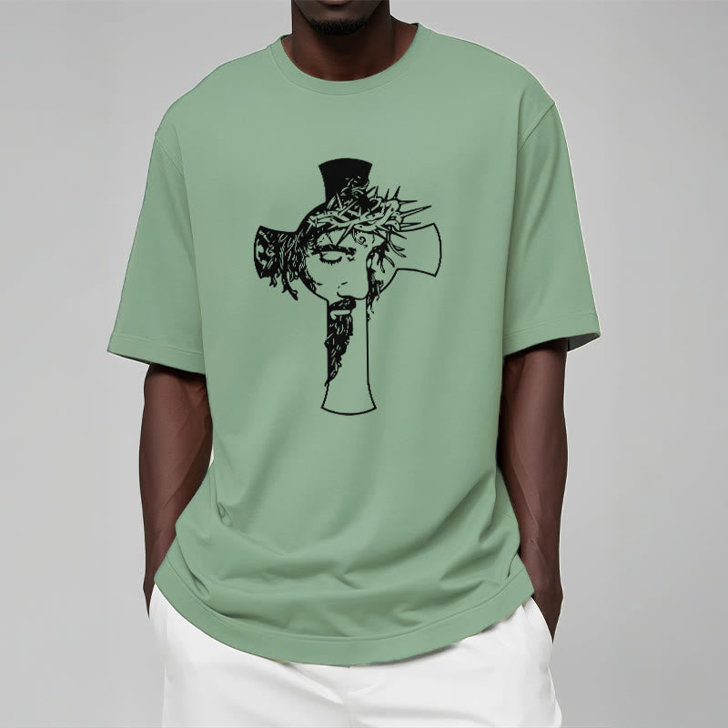 Christianartworkshop Modernes Dornenkronen- und Kreuzdesign Unisex-T-Shirt - image 16