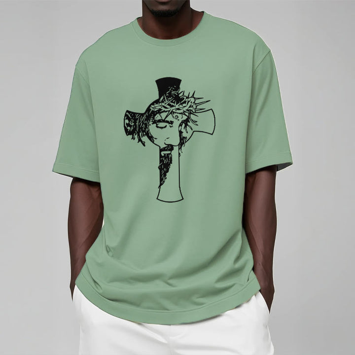 Christianartworkshop Modernes Dornenkronen- und Kreuzdesign Unisex-T-Shirt - image 16