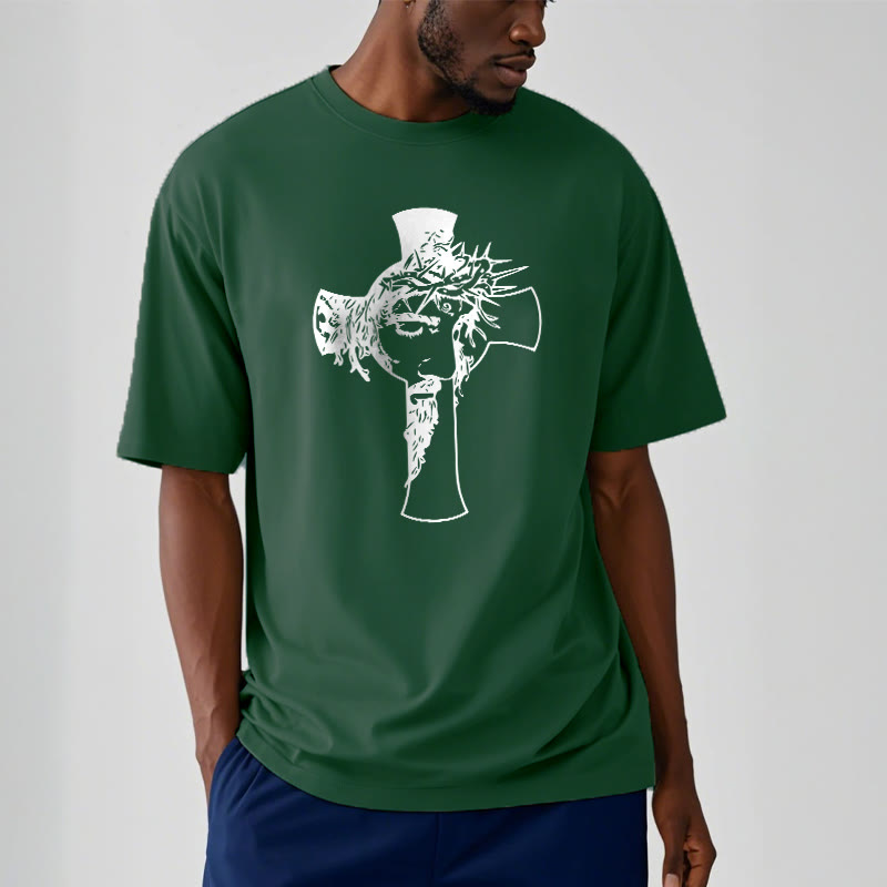 Christianartworkshop Modernes Dornenkronen- und Kreuzdesign Unisex-T-Shirt - image 10