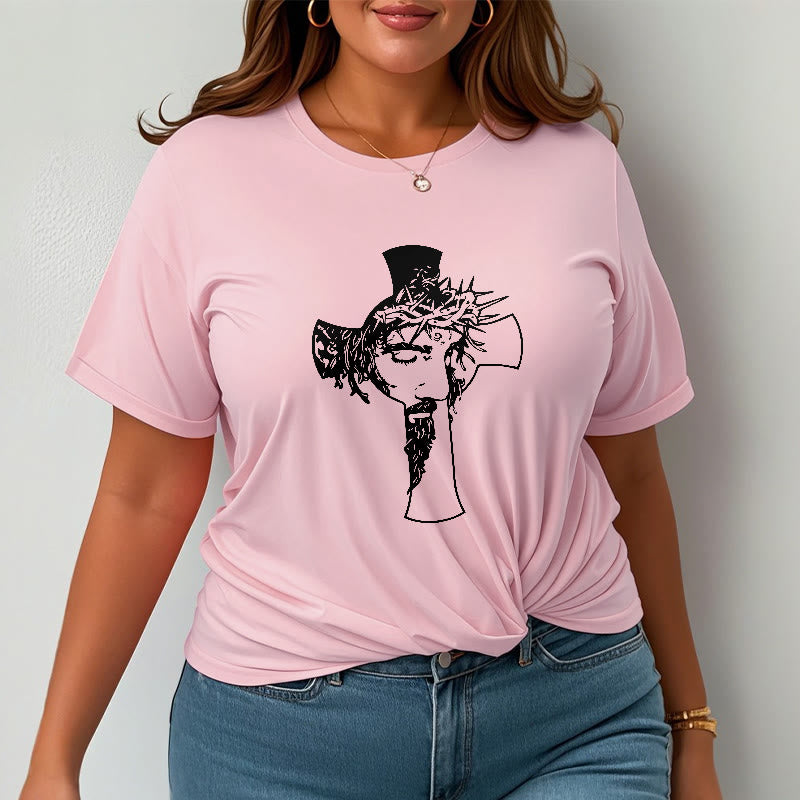 Christianartworkshop Modernes Dornenkronen- und Kreuzdesign Unisex-T-Shirt - image 14