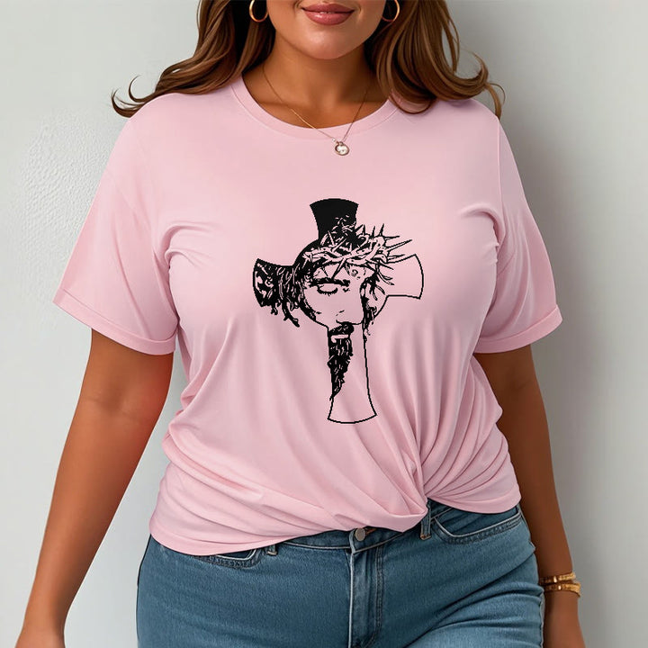 Christianartworkshop Modernes Dornenkronen- und Kreuzdesign Unisex-T-Shirt - image 14