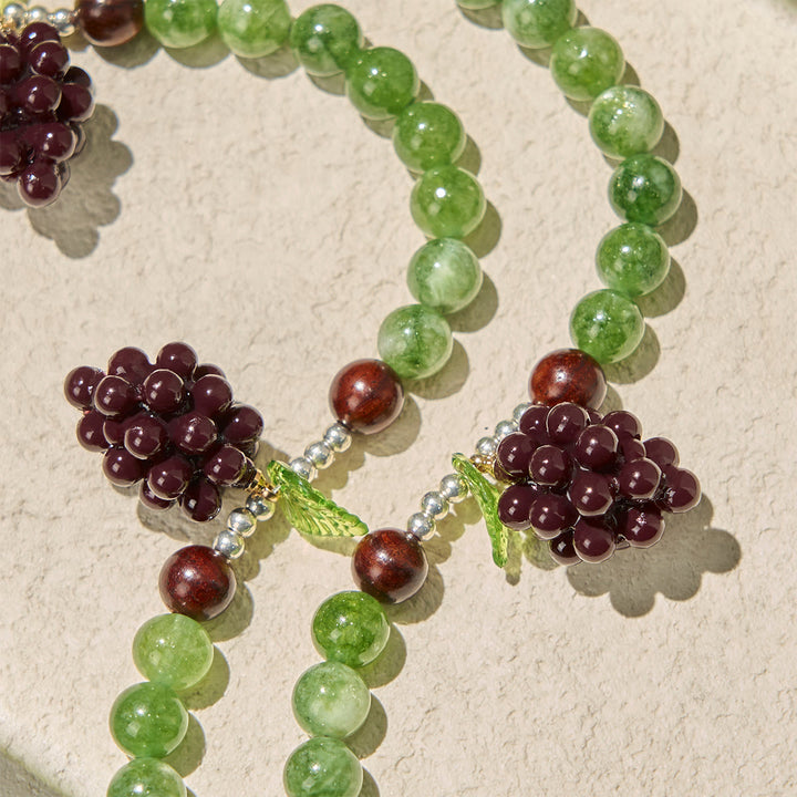 Christianartworkshop Rosenkranz aus grünen und violetten Traubenperlen, inspiriert von Christus, dem wahren Weinstock - image 7