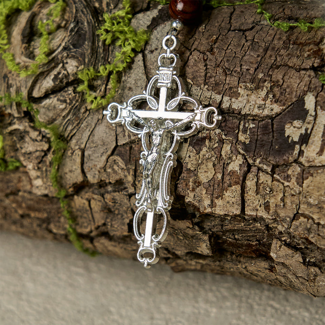 Christianartworkshop Rosenkranz aus grünen und violetten Traubenperlen, inspiriert von Christus, dem wahren Weinstock - image 9