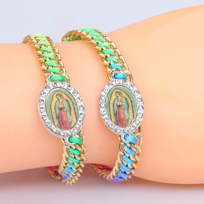 Christianartworkshop Unsere Liebe Frau von Guadalupe, leuchtend buntes gewebtes Armband für treuen Stil - image 10