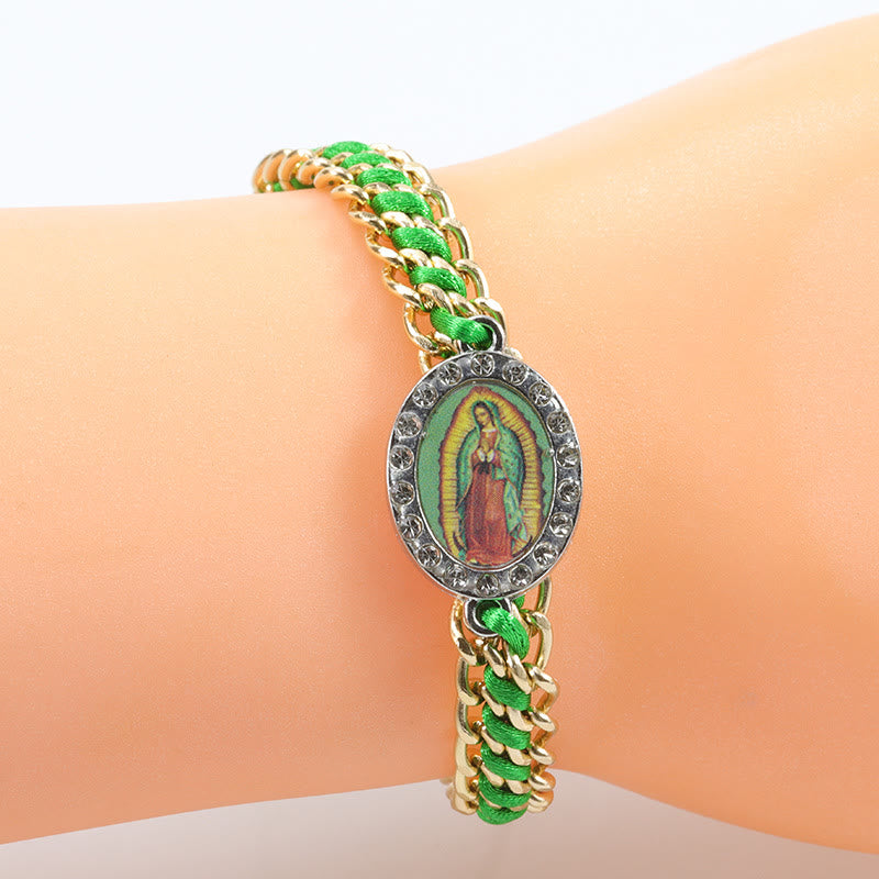 Christianartworkshop Unsere Liebe Frau von Guadalupe, leuchtend buntes gewebtes Armband für treuen Stil - Grün - image 7