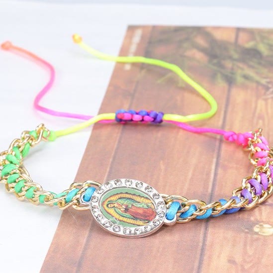 Christianartworkshop Unsere Liebe Frau von Guadalupe, leuchtend buntes gewebtes Armband für treuen Stil - image 11