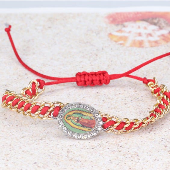 Christianartworkshop Unsere Liebe Frau von Guadalupe, leuchtend buntes gewebtes Armband für treuen Stil - image 6