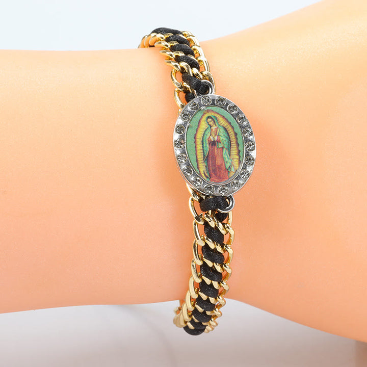 Christianartworkshop Unsere Liebe Frau von Guadalupe, leuchtend buntes gewebtes Armband für treuen Stil - Schwarz - image 1