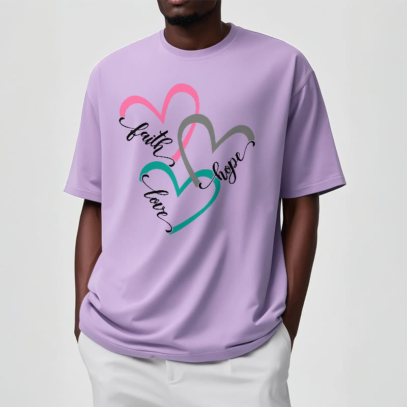 Christianartworkshop Glaube Hoffnung Liebe Christliches Herzdesign Unisex-T-Shirt für Gläubige - image 14