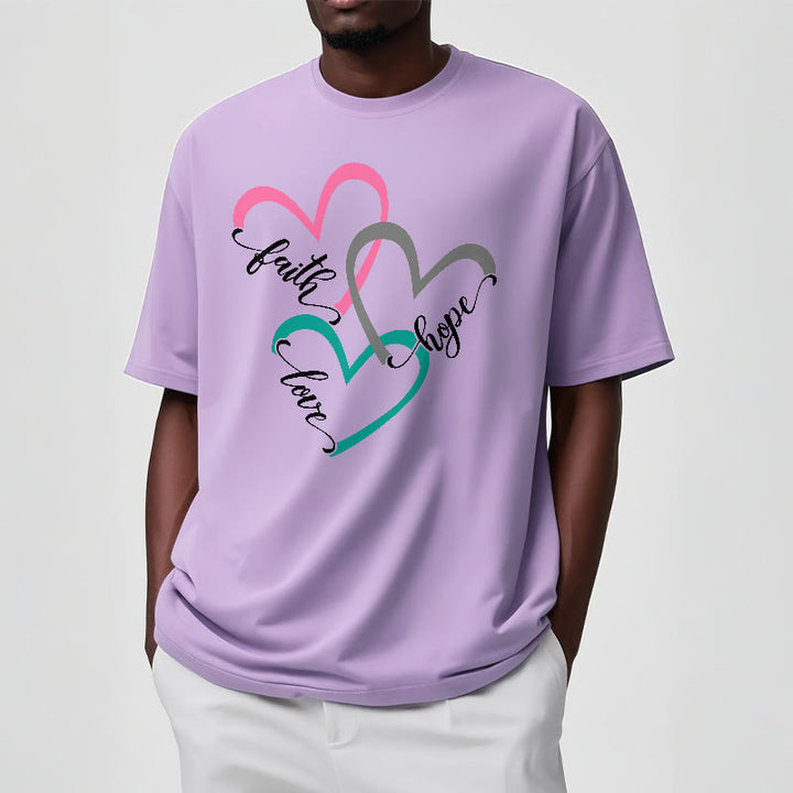 Christianartworkshop Glaube Hoffnung Liebe Christliches Herzdesign Unisex-T-Shirt für Gläubige - image 14