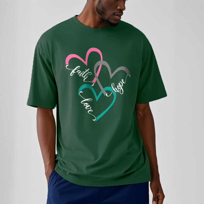 Christianartworkshop Glaube Hoffnung Liebe Christliches Herz Design Unisex T-Shirt für Gläubige - image 10