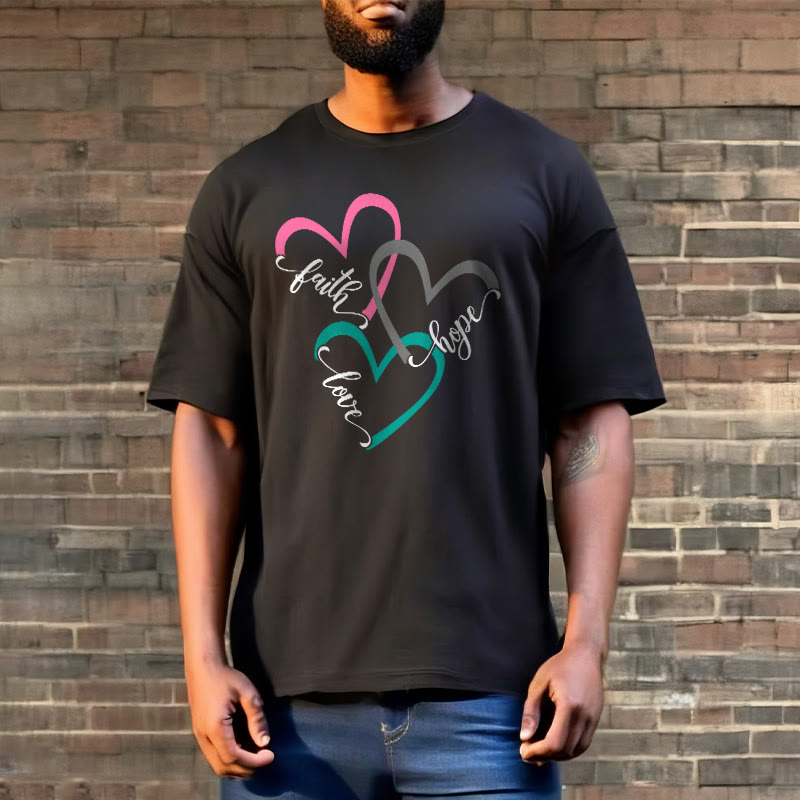 Christianartworkshop Glaube Hoffnung Liebe Christliches Herzdesign Unisex-T-Shirt für Gläubige - image 5