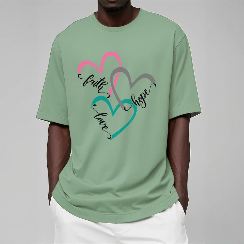 Christianartworkshop Glaube Hoffnung Liebe Christliches Herzdesign Unisex-T-Shirt für Gläubige - image 12