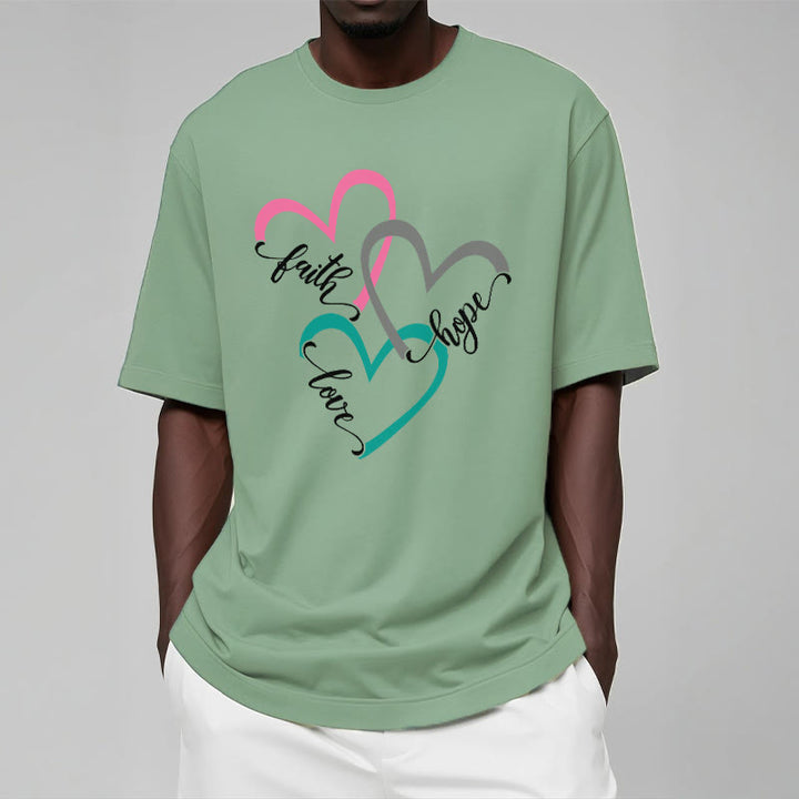 Christianartworkshop Glaube Hoffnung Liebe Christliches Herzdesign Unisex-T-Shirt für Gläubige - image 12