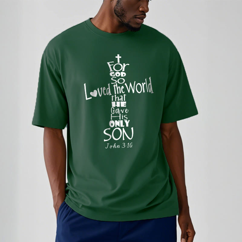 Christianartworkshop Unisex-T-Shirt mit christlichem Bibelvers „Für Gott hat die Welt so geliebt“ - image 9