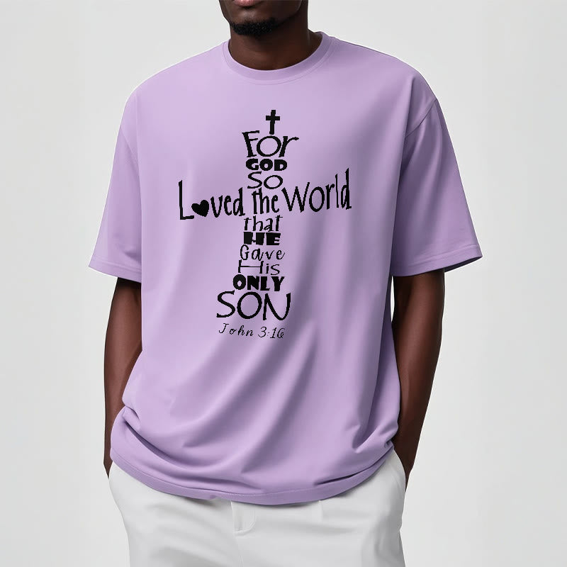 Christianartworkshop Unisex-T-Shirt mit christlichem Bibelvers „Für Gott hat die Welt so geliebt“ - image 14