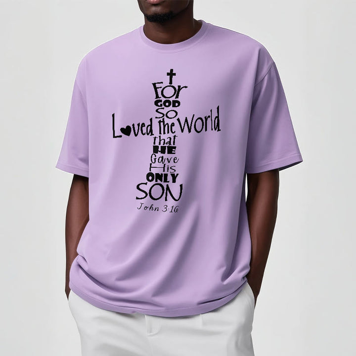 Christianartworkshop Unisex-T-Shirt mit christlichem Bibelvers „Für Gott hat die Welt so geliebt“ - image 14