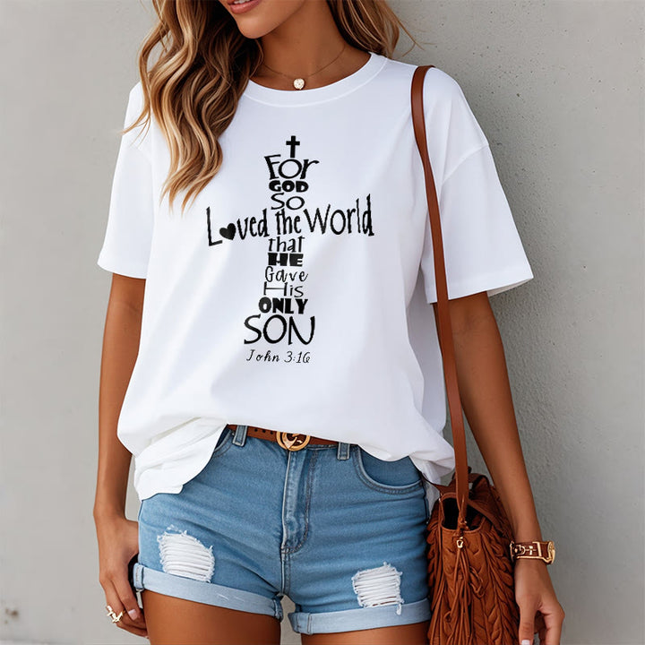 Christianartworkshop „Denn so sehr hat Gott die Welt geliebt“ – Unisex-T-Shirt mit Bibelvers - image 7