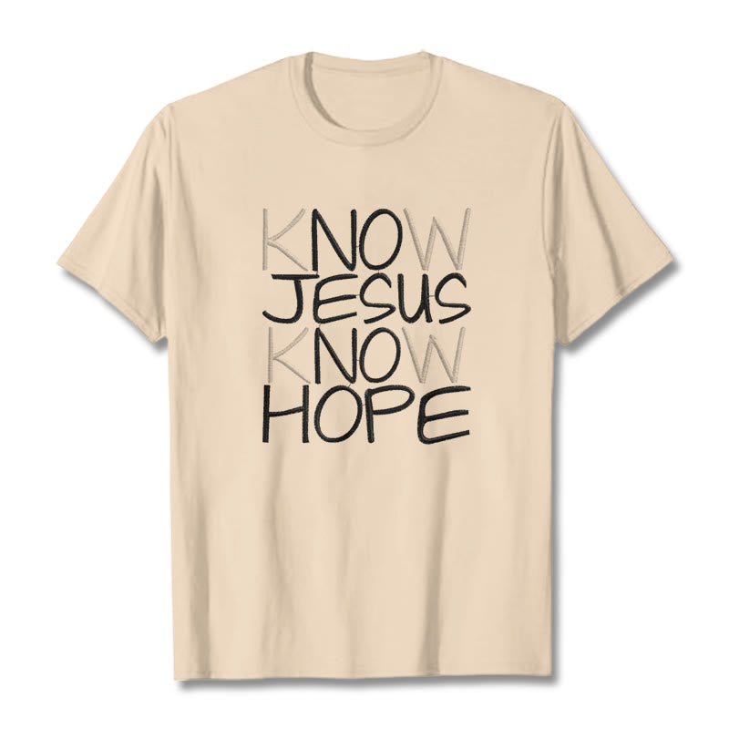 Christianartworkshop Unisex-T-Shirt „Kenne Jesus, kenne die Hoffnung“ - Beige - 2XL - image 1