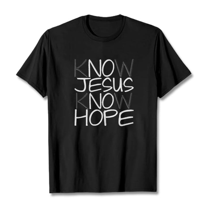 Christianartworkshop Unisex-T-Shirt „Kenne Jesus, kenne die Hoffnung“ - Schwarz - 2XL - image 3
