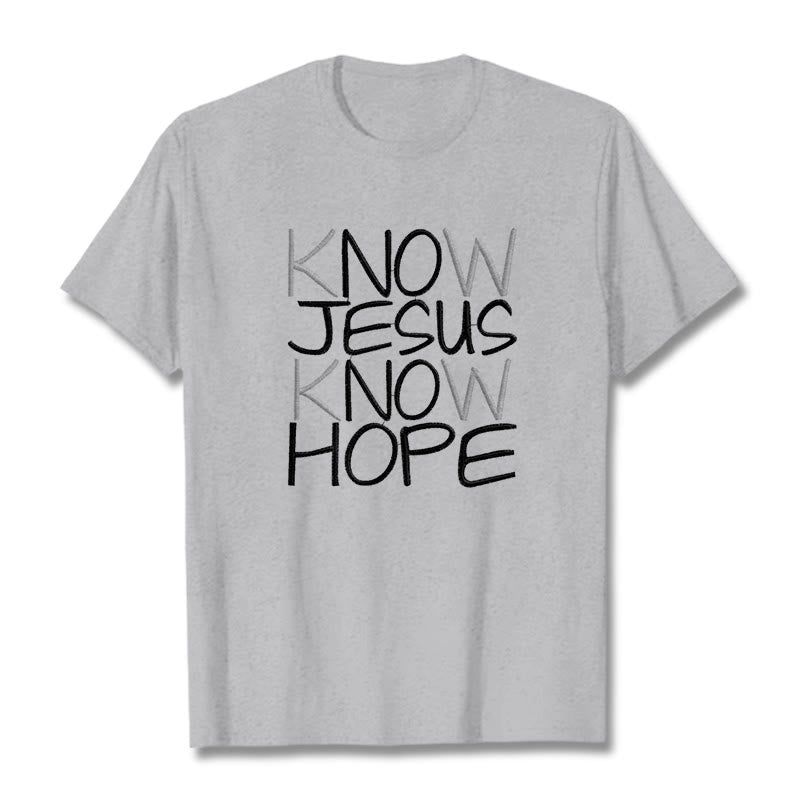 Christianartworkshop Unisex-T-Shirt „Kenne Jesus, kenne die Hoffnung“ - Grau - 2XL - image 19