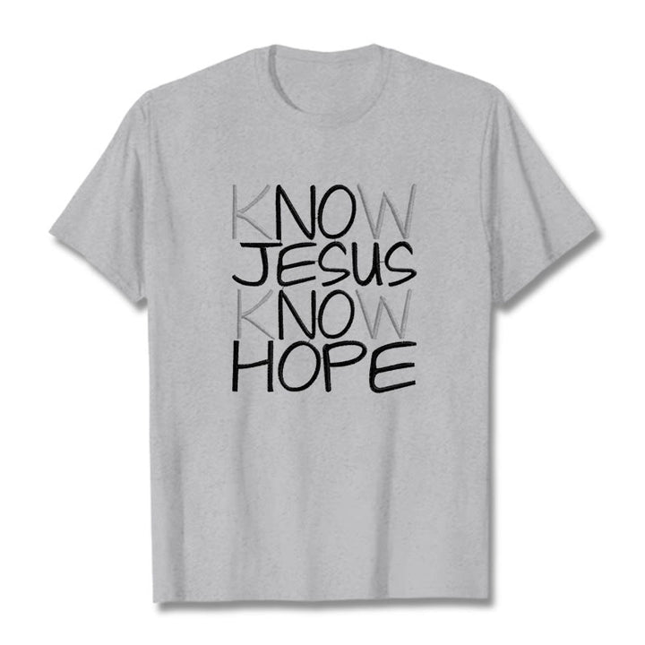 Christianartworkshop Unisex-T-Shirt „Kenne Jesus, kenne die Hoffnung“ - Grau - 2XL - image 19
