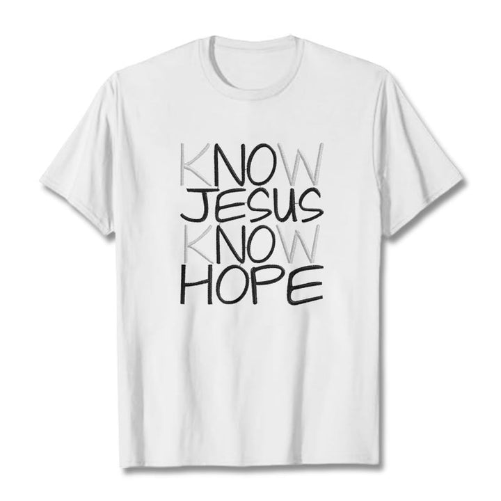 Christianartworkshop Unisex-T-Shirt „Kenne Jesus, kenne die Hoffnung“ - Weiß - 2XL - image 8