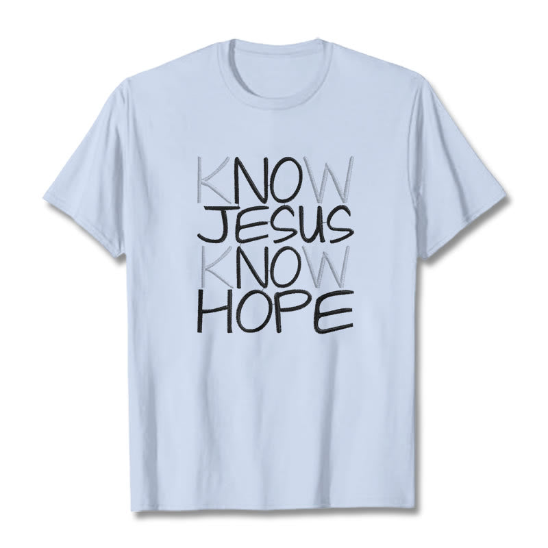 Christianartworkshop Unisex-T-Shirt „Kenne Jesus, kenne die Hoffnung“ - Hellblau - 2XL - image 19