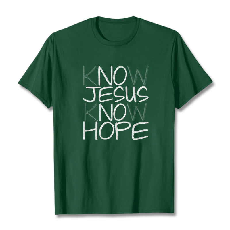 Christianartworkshop Unisex-T-Shirt „Kenne Jesus, kenne die Hoffnung“ - Dunkelgrün - 2XL - image 11