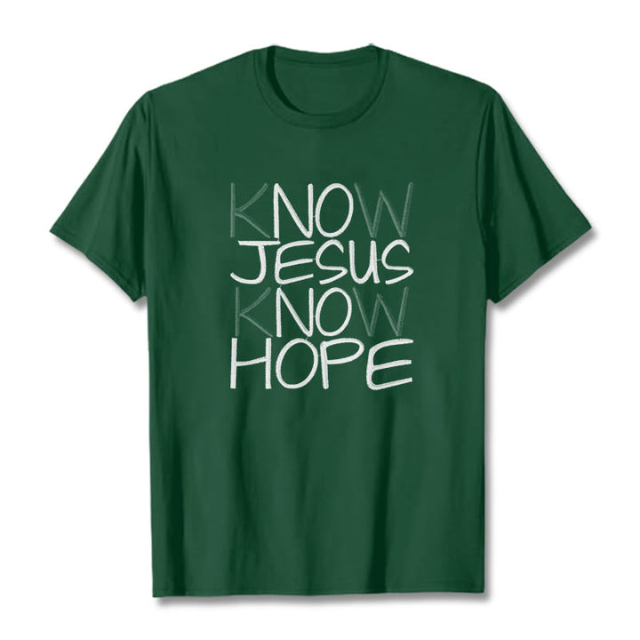 Christianartworkshop Unisex-T-Shirt „Kenne Jesus, kenne die Hoffnung“ - Dunkelgrün - 2XL - image 11