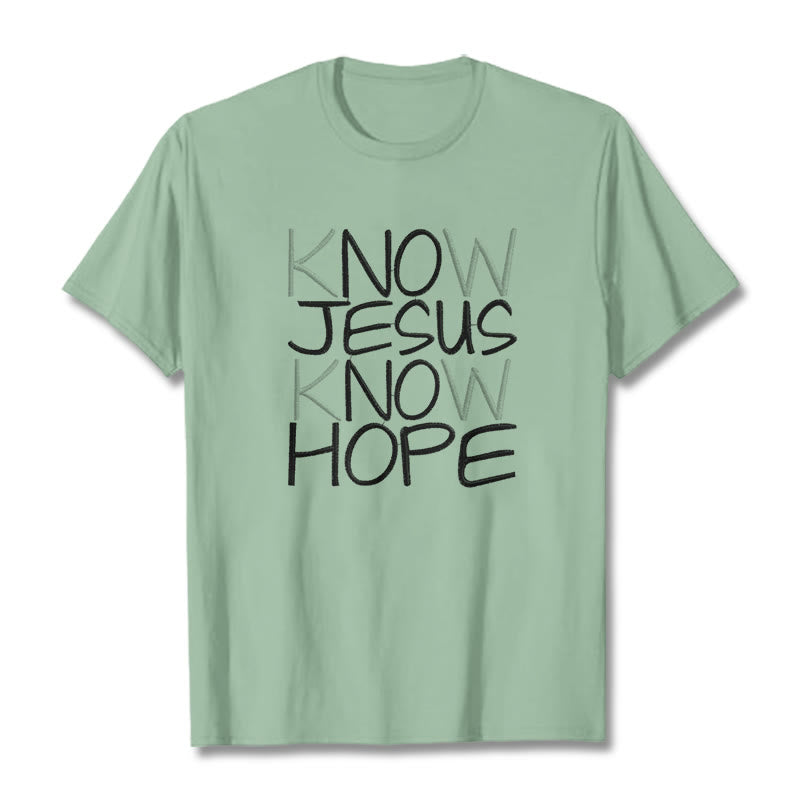 Christianartworkshop Unisex-T-Shirt „Kenne Jesus, kenne die Hoffnung“ - Hellgrün - 2XL - image 15