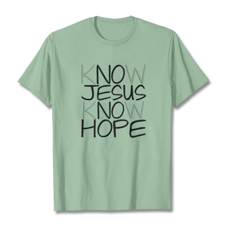 Christianartworkshop Unisex-T-Shirt „Kenne Jesus, kenne die Hoffnung“ - Hellgrün - 2XL - image 15