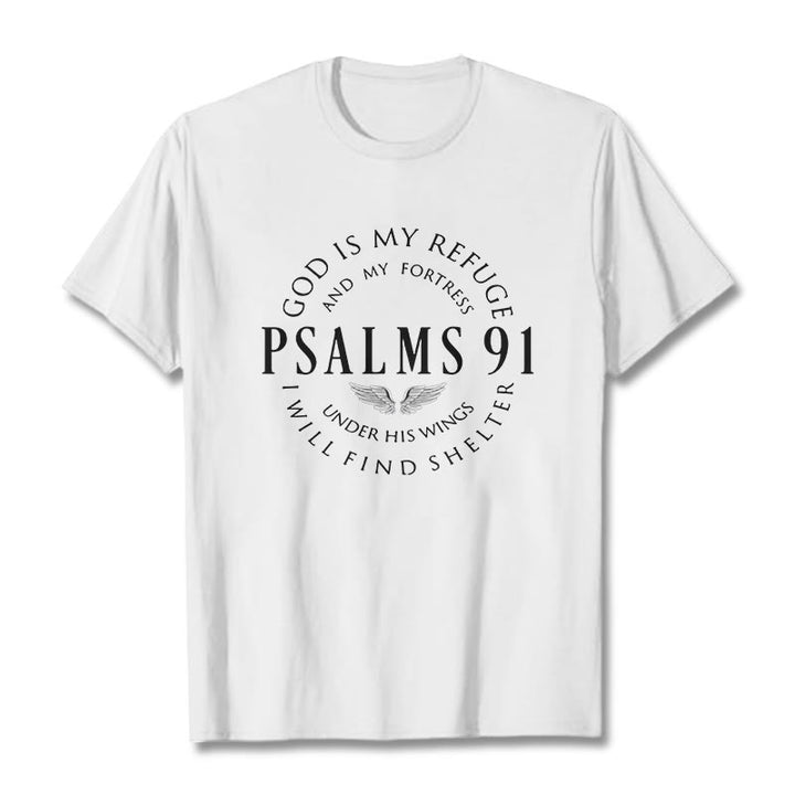 Christianartworkshop Psalm 91 Gott ist meine Zuflucht Unisex T-Shirt - Weiß - 2XL - image 8