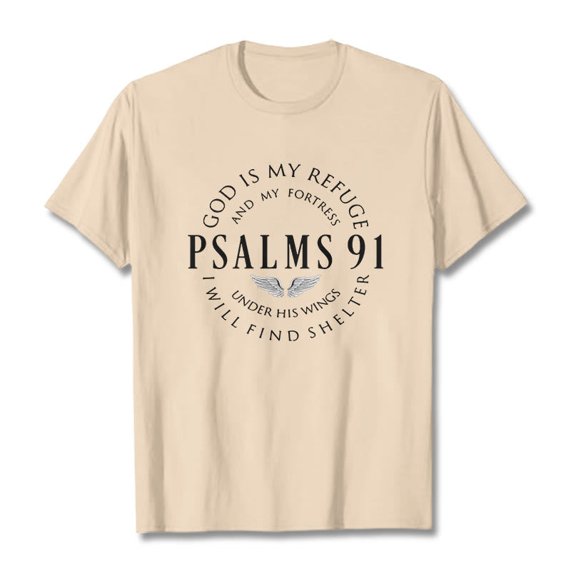 Christianartworkshop Psalm 91 Gott ist meine Zuflucht Unisex T-Shirt - Beige - 2XL - image 1