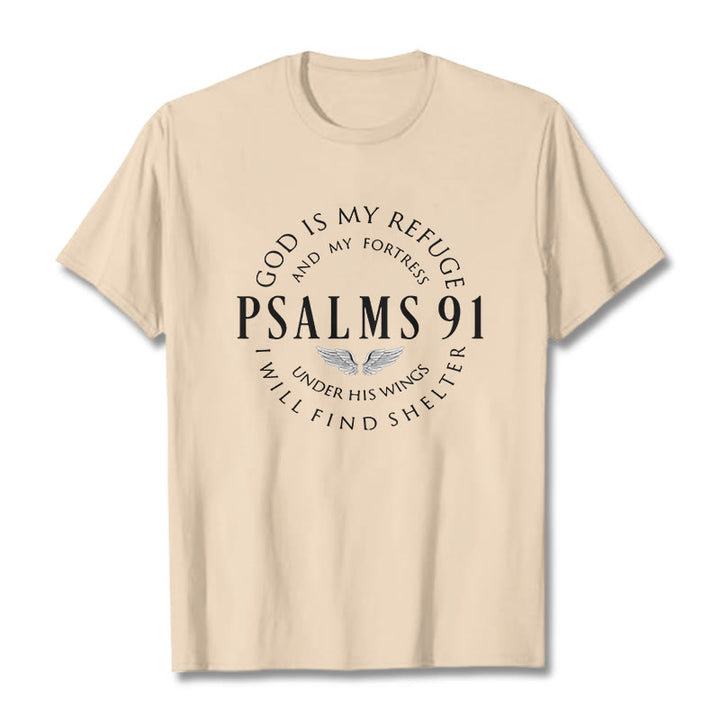 Christianartworkshop Psalm 91 Gott ist meine Zuflucht Unisex T-Shirt - Beige - 2XL - image 1