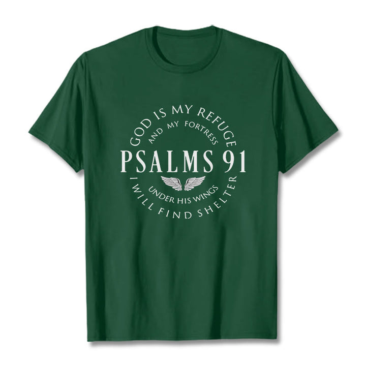 Christianartworkshop Psalm 91 Gott ist meine Zuflucht Unisex T-Shirt - Dunkelgrün - 2XL - image 11