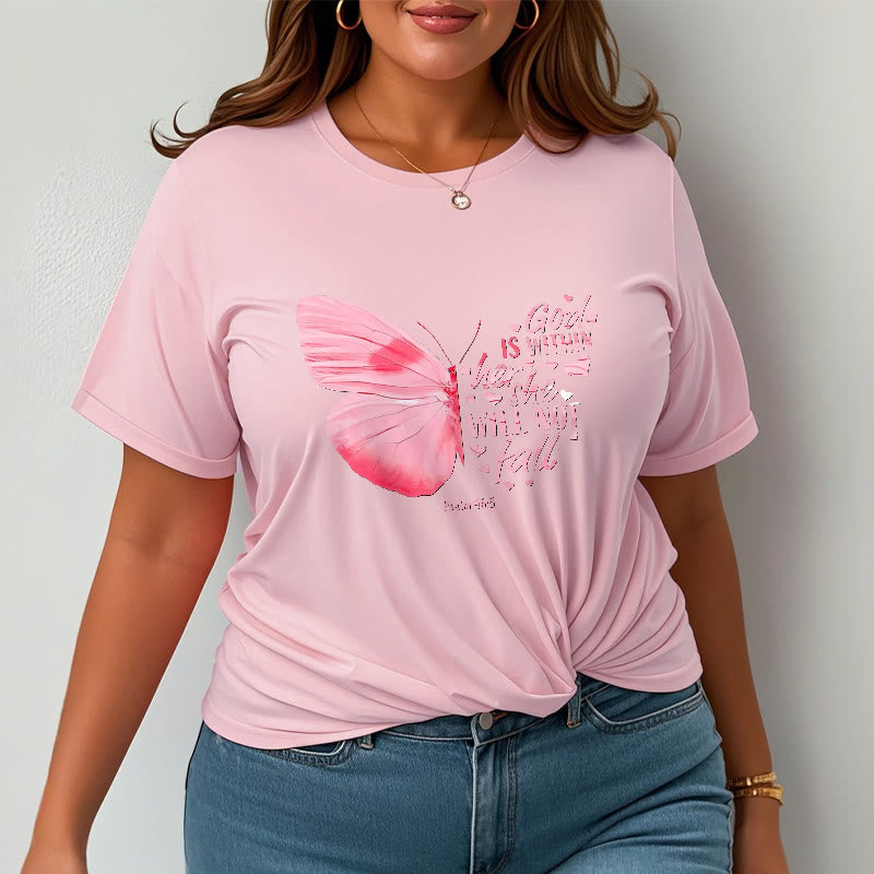 Christianartworkshop Gott ist in ihr, sie wird nicht fallen mit Schmetterling Unisex T-Shirt - image 7