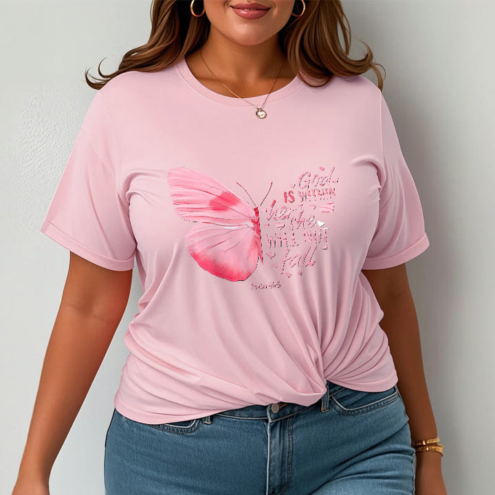 Christianartworkshop Gott ist in ihr, sie wird nicht fallen mit Schmetterling Unisex T-Shirt - image 7