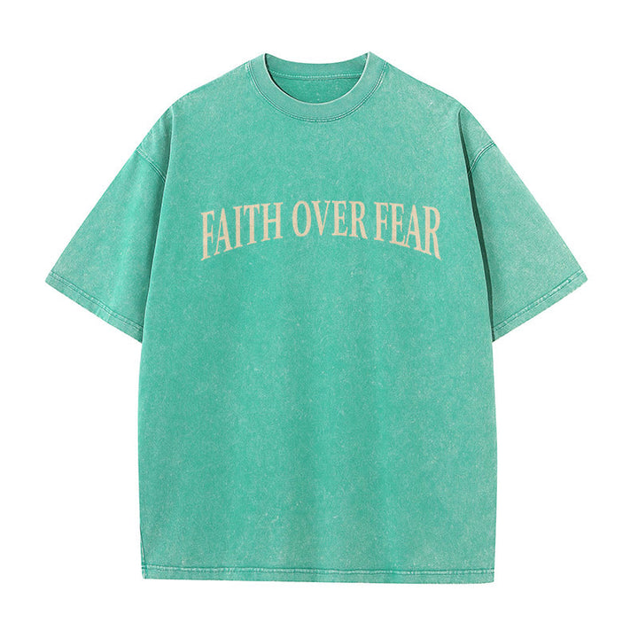 Christianartworkshop Faith Over Fear Thorn Cross Unisex gewaschenes T-Shirt - image 18
